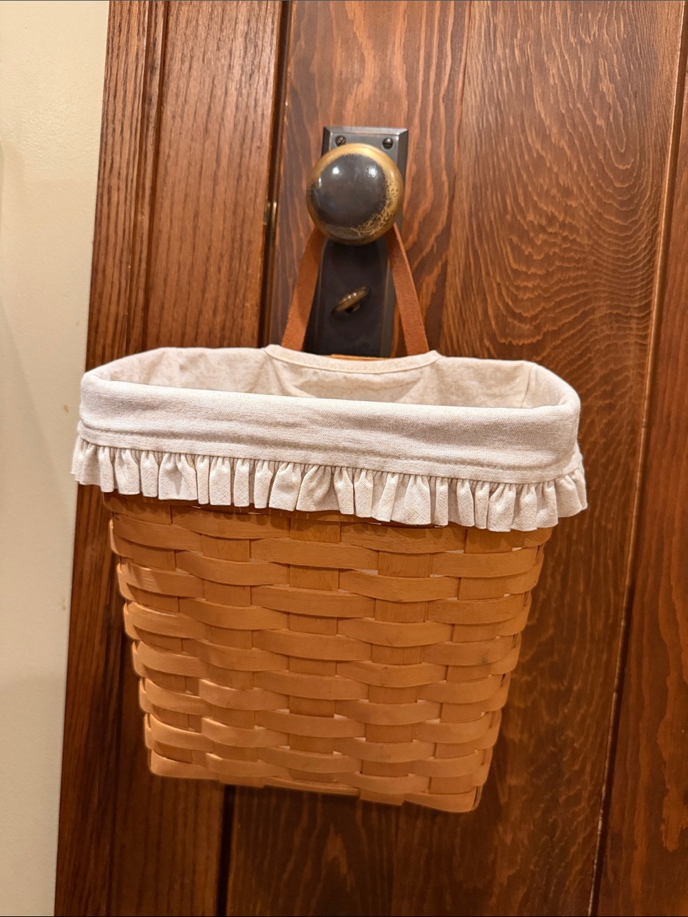 VTG Longaberger 2000 Medium Mail Basket with Fabric Liner Signed